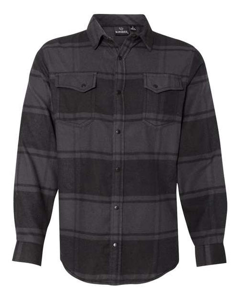 Snap Front Flannel Plaid Black