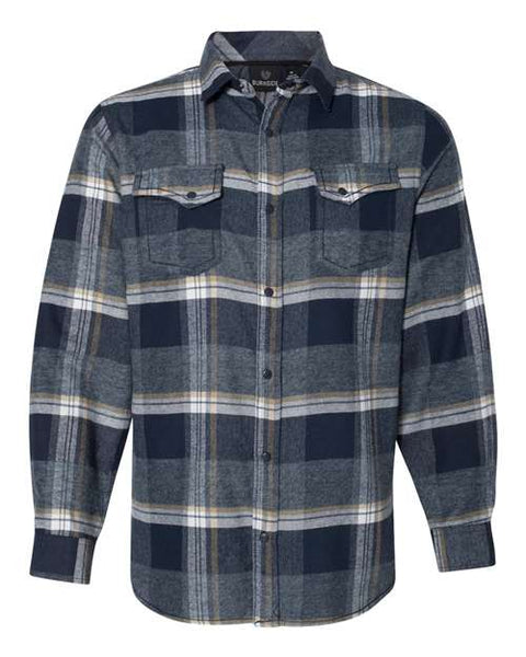 SNAP FRONT FLANNEL PLAID INDIGO