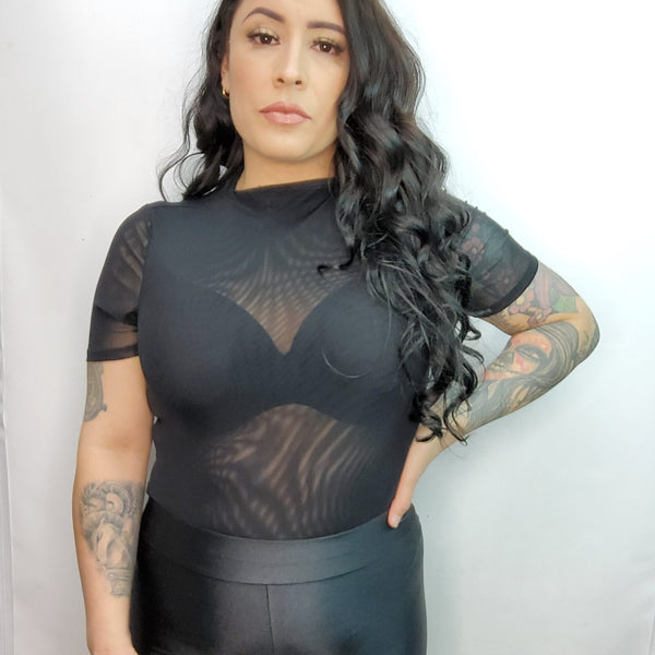 BLACK HIGHNECK BODYSUIT