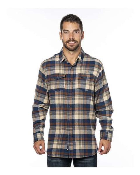 BROWN MENS BIKER FLANNEL