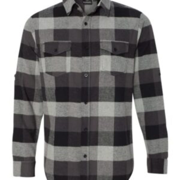 BLACK AND GREY MEN’S BIKER FLANNEL