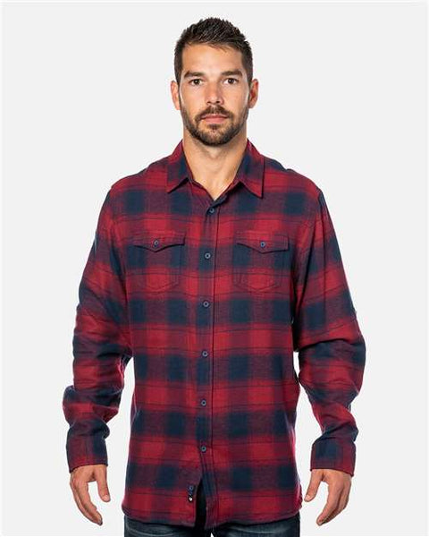 CRIMSON AND NAVY MENS BIKER FLANNEL