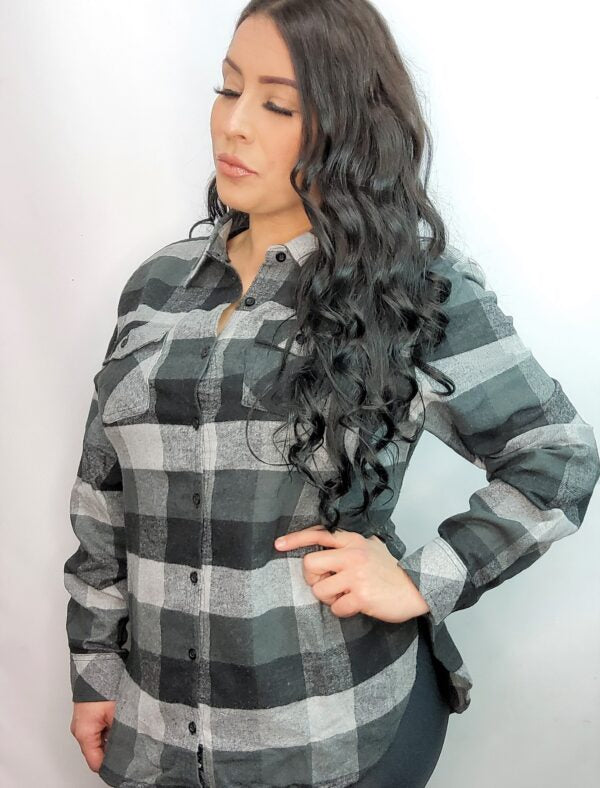 A KRAZY KAT FLANNEL – BLACK AND GREY