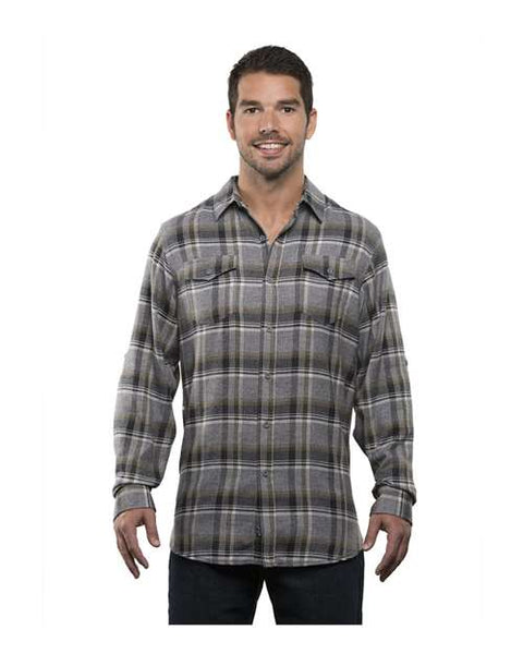 GREY AND OLIVE MENS BIKER FLANNEL