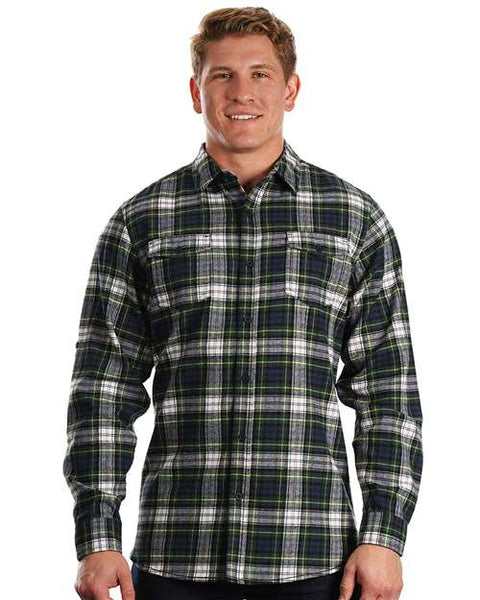 MENS FLANNEL NAVY/GREEN