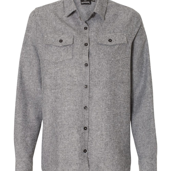 HEATHER GREY SOLID WOMENS FLANNEL