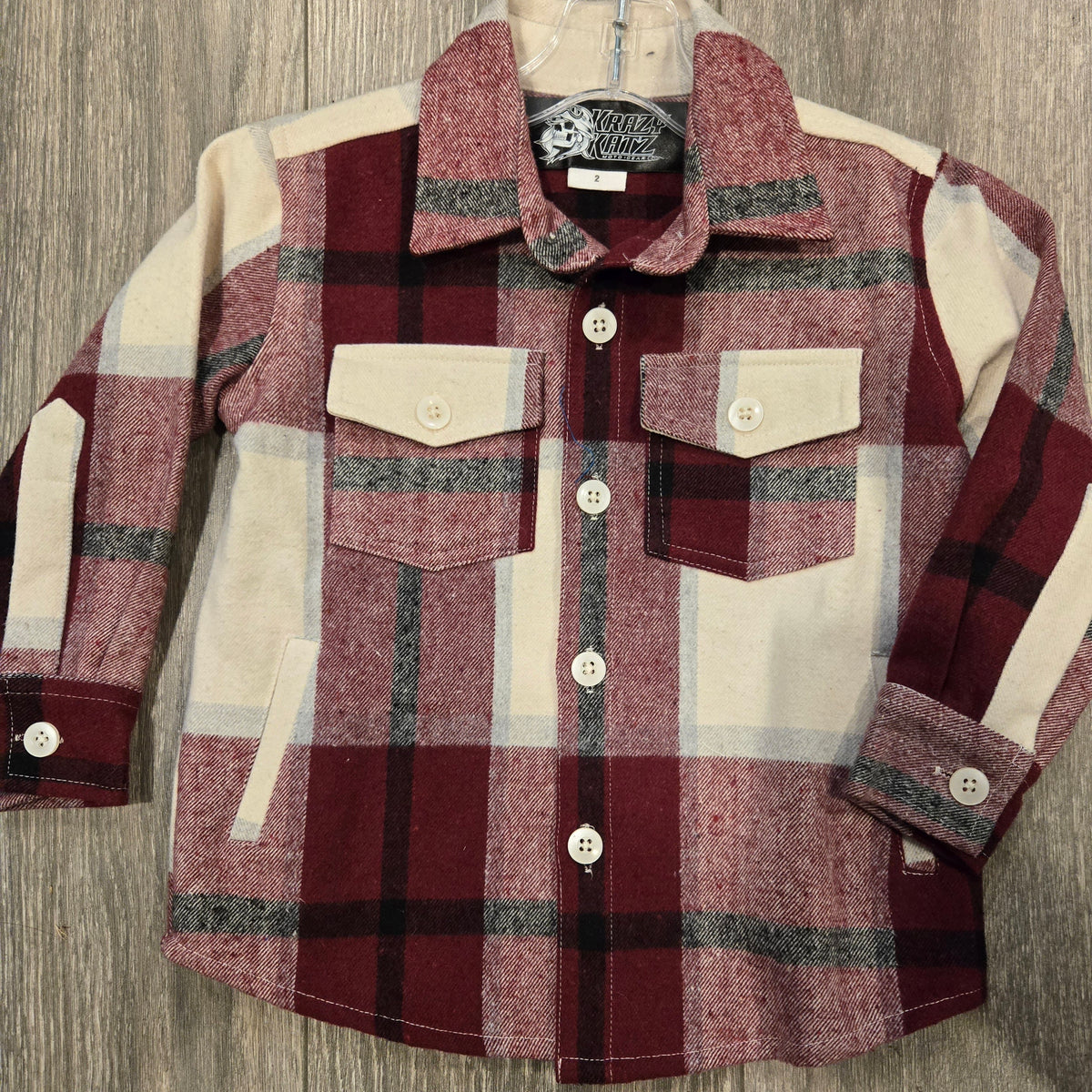 Kids Boys Flannel Red and White