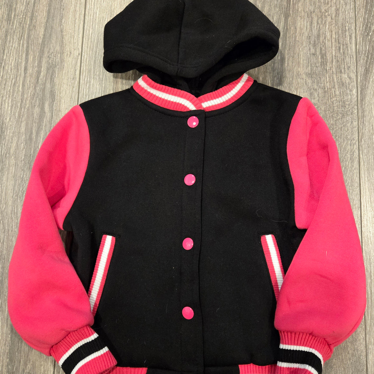 Kids Girls Pink Letterman Jacket