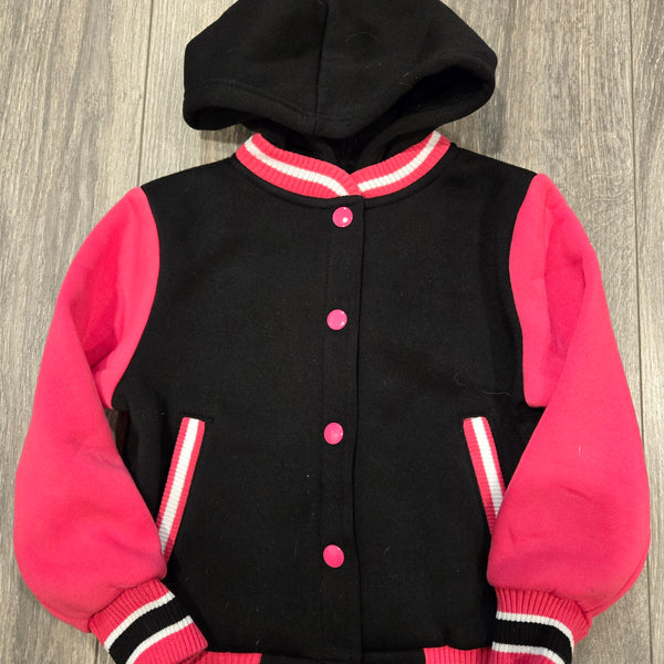 Kids Girls Pink Letterman Jacket