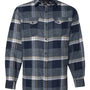 SNAP FRONT FLANNEL PLAID INDIGO