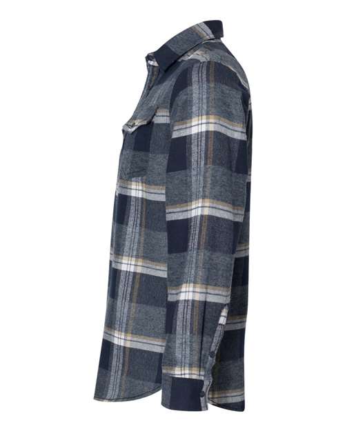 SNAP FRONT FLANNEL PLAID INDIGO