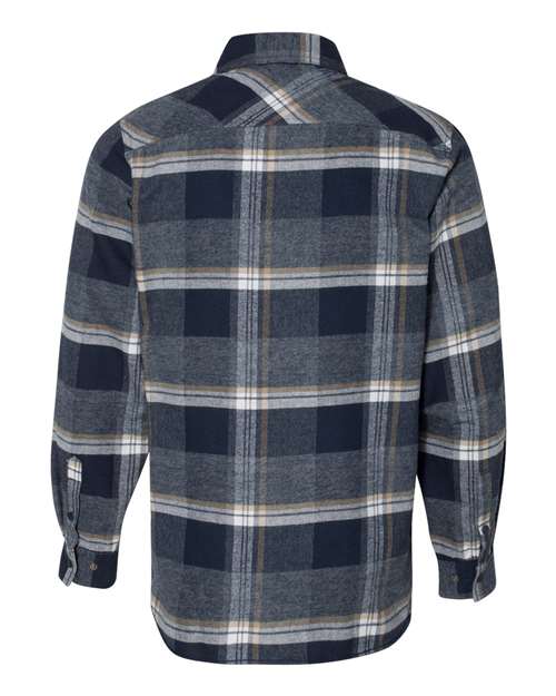 SNAP FRONT FLANNEL PLAID INDIGO