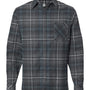 MENS OPEN POCKET FLANNEL CHARCOAL/BLUE