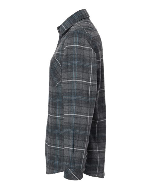 MENS OPEN POCKET FLANNEL CHARCOAL/BLUE