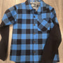 Kids Boys Flannel Blue And Black with Black Sleeve