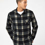 MENS OPEN POCKET FLANNEL BLACK/ECRU