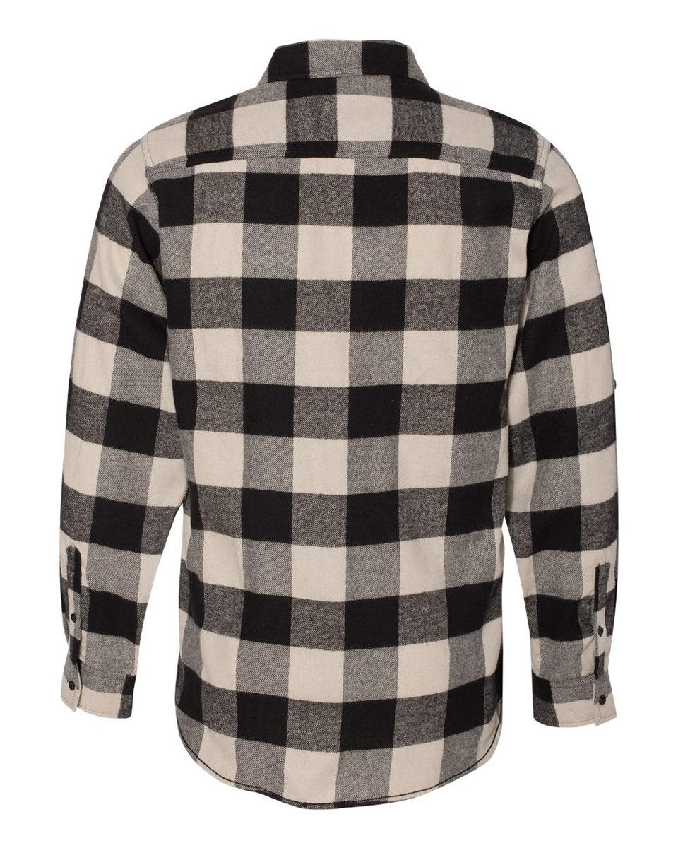 ECRU AND BLACK MEN'S BIKER FLANNEL