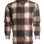 CRIMSON AND ECRU NO POCKET WOMENS FLANNEL