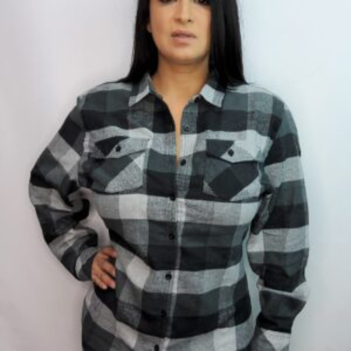 A KRAZY KAT FLANNEL – BLACK AND GREY