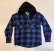 Kids Boys Flannel hoodie blue/black