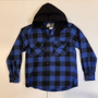 Kids Boys Flannel hoodie blue/black