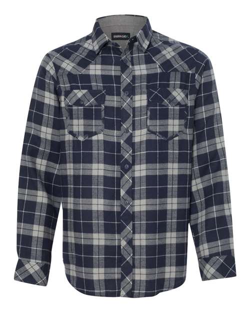 NAVY AND GREY MENS BIKER FLANNEL