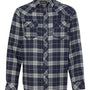 NAVY AND GREY MENS BIKER FLANNEL