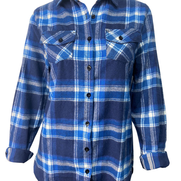 A KRAZY KATZ FLANNEL – BLUE AND WHITE